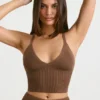 Camiseta sin mangas de punto grueso en color Coco