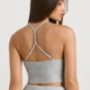 Camiseta sin mangas de punto grueso en gris jaspeado