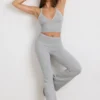 Camiseta sin mangas de punto grueso en gris jaspeado