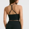 Camiseta sin mangas de punto grueso en negro