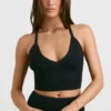 Camiseta sin mangas de punto grueso en negro