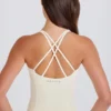 Camiseta sin mangas larga con espalda cruzada en color crema