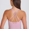 Camiseta sin mangas larga con tirantes cruzados en la espalda en color malva