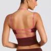 Camiseta sin mangas Rocio con ribete en contraste en marrón chocolate