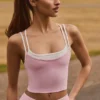 Camiseta sin mangas Soft Active con capas en rosa empolvado