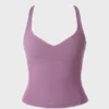 Camiseta sin mangas Soft Active con cuello corazón en color Dusk