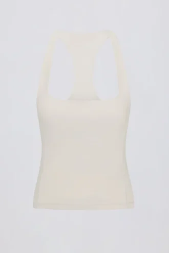Camiseta sin mangas Soft Active con espalda nadadora en color crema