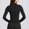 Camiseta térmica de manga larga en leopardo negro