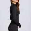 Camiseta térmica de manga larga en leopardo negro