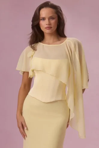 Capa de gasa Velina en amarillo mantequilla