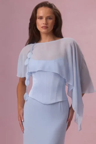 Capa de gasa Velina en azul polvo