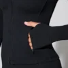 Chaqueta con cremallera de manga larga en negro