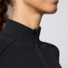 Chaqueta con cremallera de manga larga en negro