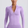 Chaqueta con cremallera Define Luxe en color lila