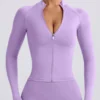 Chaqueta con cremallera Define Luxe en color lila