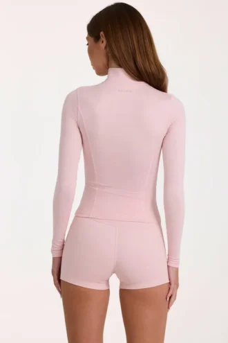 Chaqueta con cremallera Soft Active en color rosa jaspeado