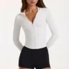 Chaqueta con cremallera Soft Active en marfil