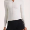 Chaqueta con cremallera Soft Active en marfil