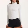 Chaqueta con cremallera Soft Active en marfil