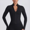 Chaqueta con cremallera Soft Active en negro