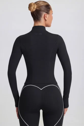 Chaqueta con cremallera Soft Active en negro