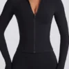 Chaqueta con cremallera Soft Active en negro