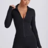 Chaqueta con cremallera Soft Active en negro