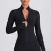 Chaqueta con cremallera Soft Active en negro