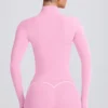 Chaqueta con cremallera Soft Active en rosa bebé
