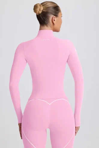 Chaqueta con cremallera Soft Active en rosa bebé