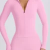 Chaqueta con cremallera Soft Active en rosa bebé