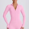 Chaqueta con cremallera Soft Active en rosa bebé