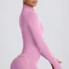 Chaqueta con cremallera Soft Active en rosa empolvado