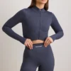 Chaqueta corta con cremallera FlexiRib en color Indigo Slate
