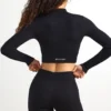 Chaqueta corta con cremallera FlexiRib en negro