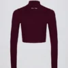 Chaqueta corta con cremallera Soft Active en color burdeos