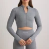 Chaqueta corta FlexiRib en gris jaspeado