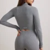Chaqueta corta FlexiRib en gris jaspeado