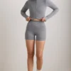 Chaqueta corta FlexiRib en gris jaspeado