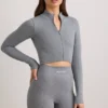 Chaqueta corta FlexiRib en gris jaspeado