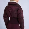 Chaqueta de esquí impermeable de doble capa en color burdeos