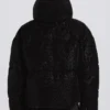 Chaqueta de esquí oversize corta e impermeable en leopardo negro