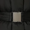 Chaqueta de esquí oversize impermeable con cinturón en negro