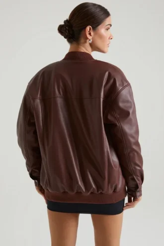 Chaqueta de piel sintética Maple en marrón