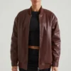 Chaqueta de piel sintética Maple en marrón