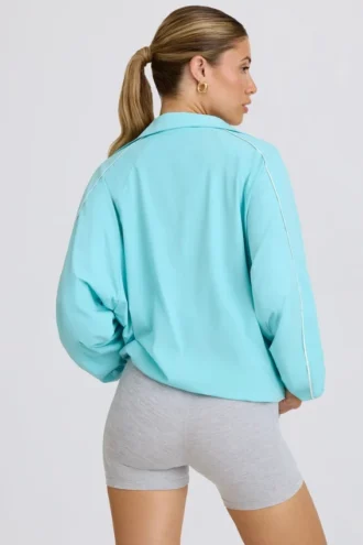 Chaqueta deportiva oversize en color aguamarina