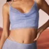 Corsé con cuello vuelto y adornos Selena en azul