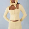 Cárdigan de manga larga de punto Tahlia en amarillo mantequilla
