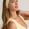 Diadema acanalada Candy Modal en amarillo crema