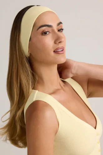 Diadema acanalada Candy Modal en amarillo crema